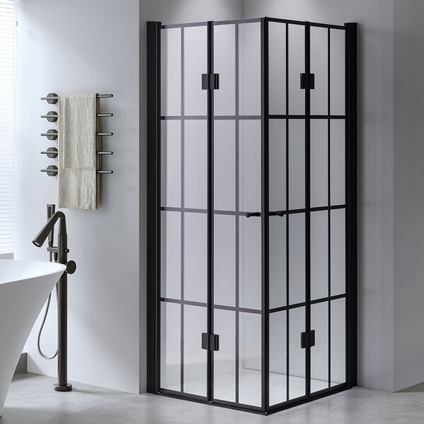 BPS-koupelny Čtvercový sprchový kout HYD-SK08A-M 80x80 černá/transparent - bez vaničky