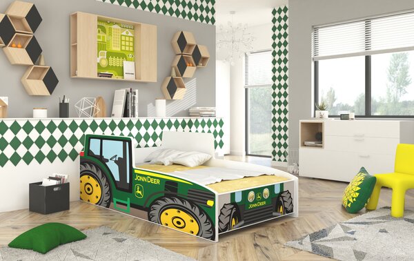 Postel do dětského pokoje Traktor zelený 140x70 cm