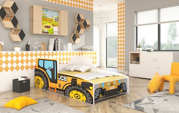 Dětská postel 160x80 Traktor žlutý