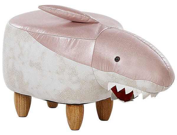 Zvířecí stolička růžová a bílá SHARK