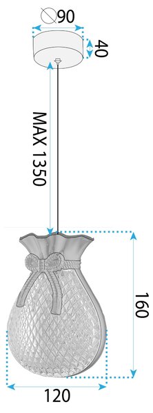 Toolight Závěsné skleněné LED osvětlení D19 LHJ107-1CP růžová zlatá