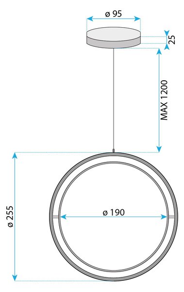 Toolight Toolight, závěsné LED svítidlo 26cm, 4000K, APP1791-CP, zlatá matná, OSW-06068