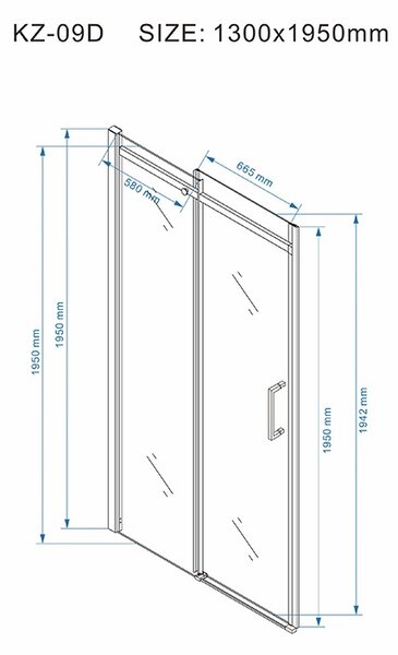 BPS-koupelny Posuvné sprchové dveře KZ09D 130 bílá/transparent pro instalaci do niky - bez vaničky