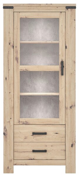 VITRÍNA, dub artisan, 85/196/40 cm Hom`in - Kredence a vitríny