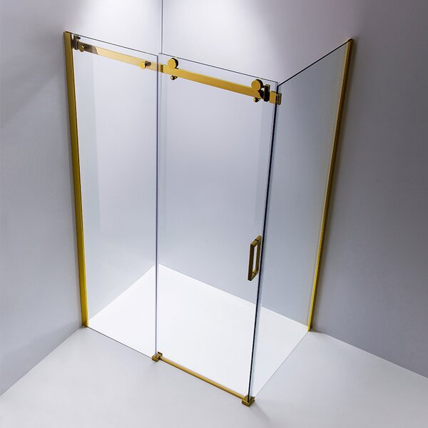 BPS-koupelny Obdélníkový sprchový kout HYD-OK203A 100x80 zlatá/transparent - bez vaničky