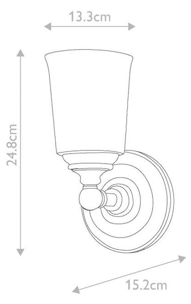 NÁSTĚNNÉ KOUPELNOVÉ SVÍTIDLO, 13.3/15,2/24,8 cm Elstead Lighting - Online Only svítidla, Online Only