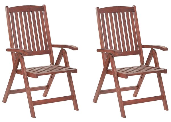 Sada 2 dřevěných zahradních židlí TOSCANA