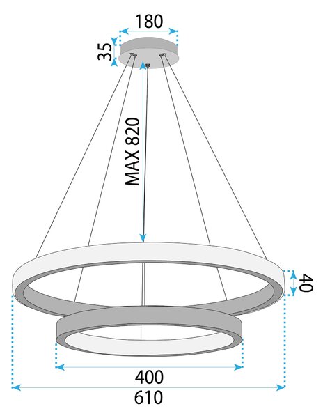 Toolight Závěsné LED osvětlení E31 APP1772-CP kartáčovaná zlatá
