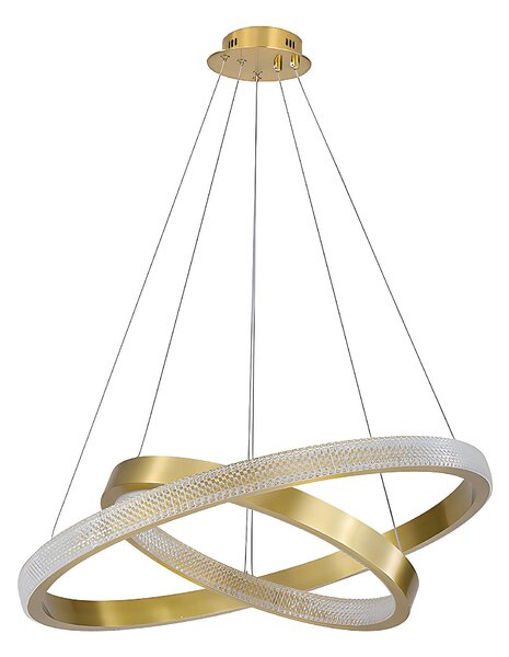 Toolight Toolight, LED stropní svítidlo 60cm, 55W, 3500lm + dálkové ovládání, APP1772-CP, zlatá matná, OSW-06351