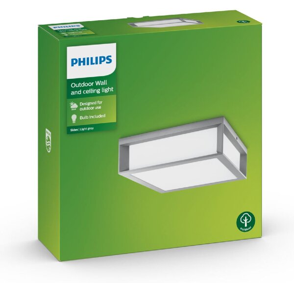Philips Venkovní stropní/nástěnné svítidlo Skies 2xE27, IP44 Barva: Šedá