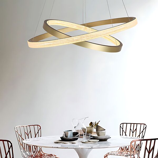 Toolight Toolight, LED stropní svítidlo 60cm, 55W, 3500lm + dálkové ovládání, APP1772-CP, zlatá matná, OSW-06351