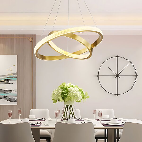 Toolight Toolight, LED stropní svítidlo 60cm, 55W, 3500lm + dálkové ovládání, APP1772-CP, zlatá matná, OSW-06351