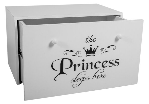 Box na hračky Poqutio s nápisem pro princezny černý