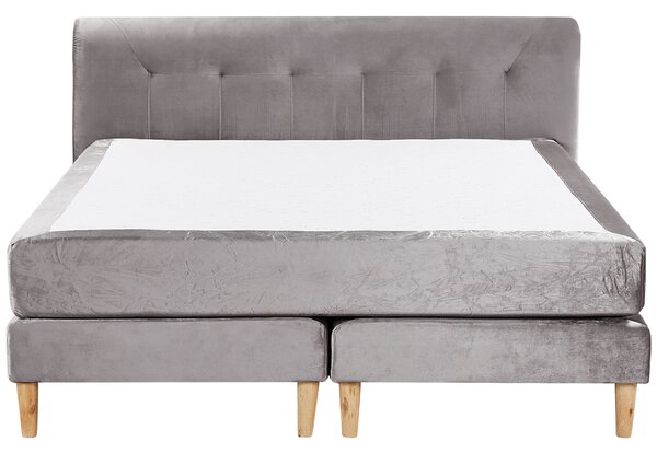 Kontinentální postel Umělý samet MARQUISE 160 x 200 cm Šedá