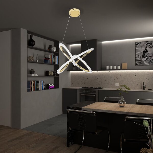 Toolight Moderní LED osvětlení Double Circle G035-CP zlaté