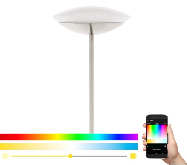 Eglo 33325 - LED RGBW Stm. stojací lampa FRATTINA-C LED/18W/230V matný chrom