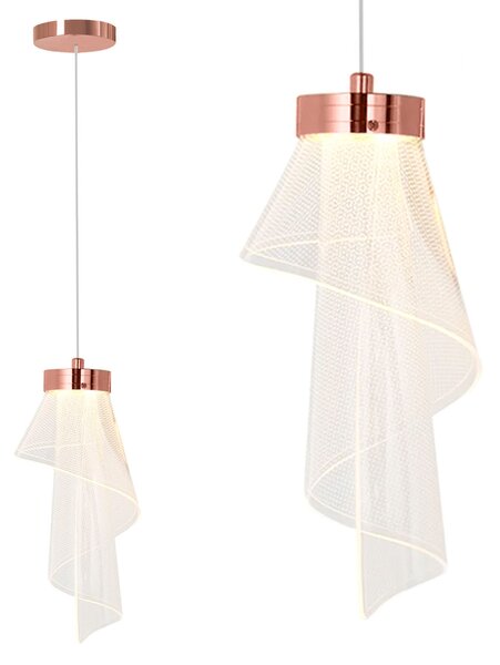Toolight Toolight, LED závěsné svítidlo, 10W, 4000K, 467lm, APP1765-1CP, růžové zlato, OSW-09309