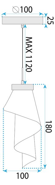 Toolight Toolight, LED závěsné svítidlo, 10W, 4000K, 467lm, APP1765-1CP, růžové zlato, OSW-09309