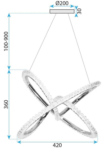 Toolight Moderní LED osvětlení Double Circle G035-CP zlaté