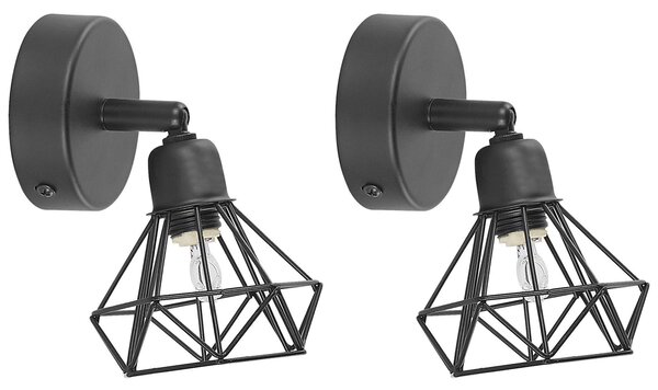 Sada 2 bodových lamp ERMA Nastavitelná Kov Černá