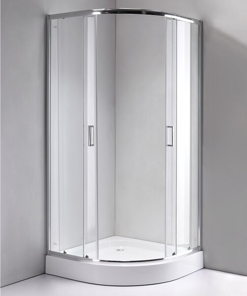 BPS-koupelny Čtvrtkruhový sprchový kout HYD-RK94C 100x100 chrom/transparent - bez vaničky