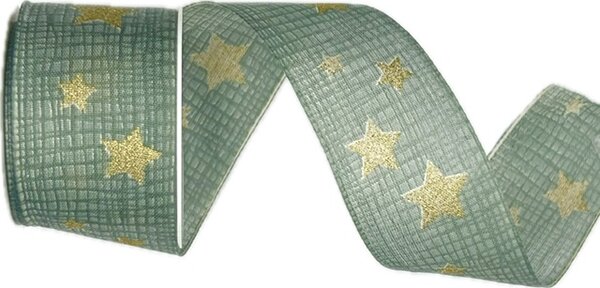 Vánoční bavlněná stuha HEAVEN HARMONY GREEN 40mm x 2m (14,-Kč/m)