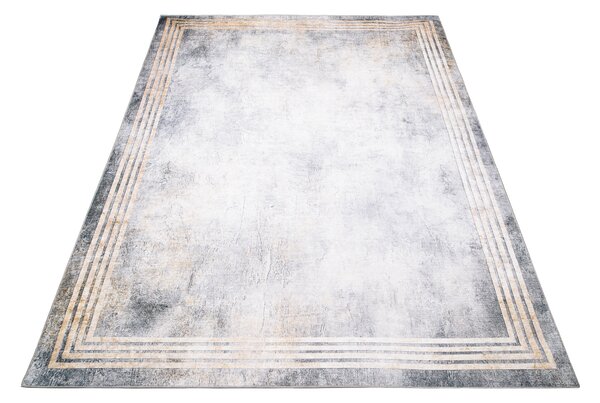 Makro Abra Kusový koberec pratelný TOSCANA 29870 Moderní pogumovaný šedý krémový žlutý Rozměr: 80x150 cm