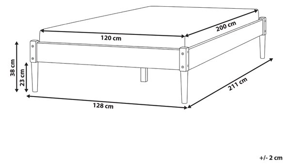 Postel bez čela Borovicové dřevo VEYRAC 120 x 200 cm Světle hnědá