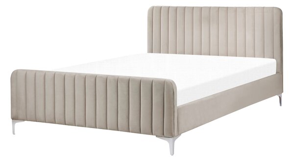 Postel Umělý samet LUNAN 140 x 200 cm Taupe