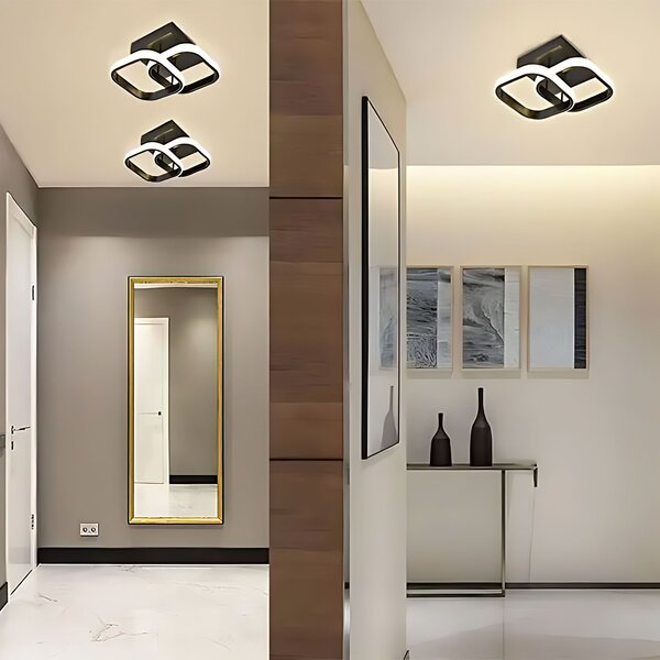 Toolight Toolight, LED stropní svítidlo 23x23cm, 22W, 3000K, LHJ074-C, černá matná, OSW-50034