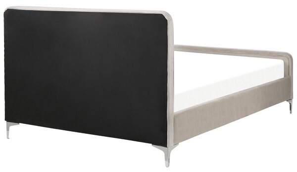 Postel Umělý samet LUNAN 140 x 200 cm Taupe