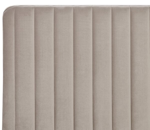 Postel Umělý samet LUNAN 160 x 200 cm Taupe