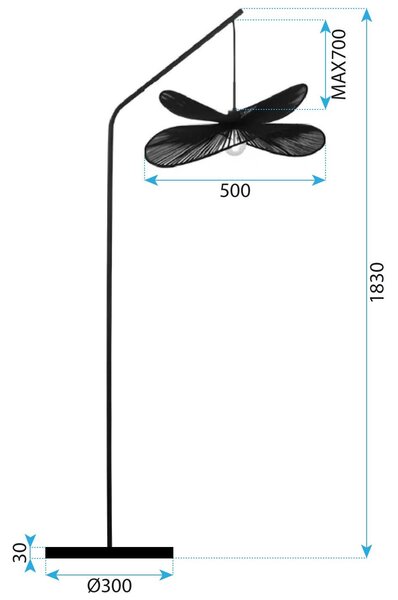 Toolight Toolight, lampa na postavení 1xE27, APP1835-1F, černá, OSW-00638