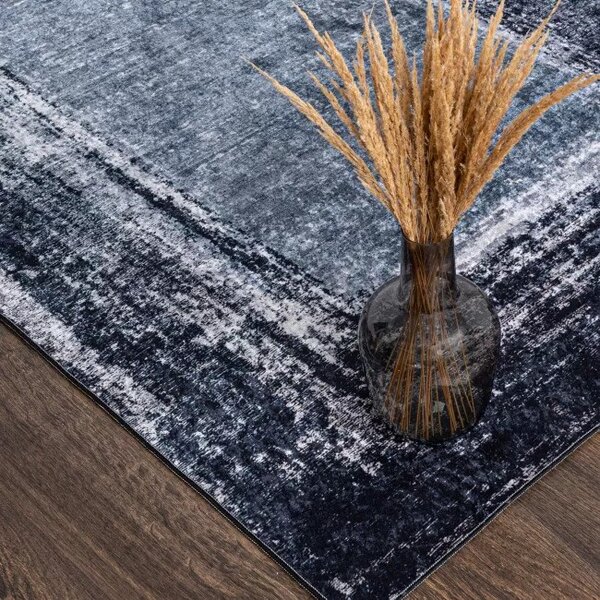 Makro Abra Kusový koberec pratelný TOSCANA 23670 Klasický Moderní pogumovaný tmavě šedý Rozměr: 120x170 cm