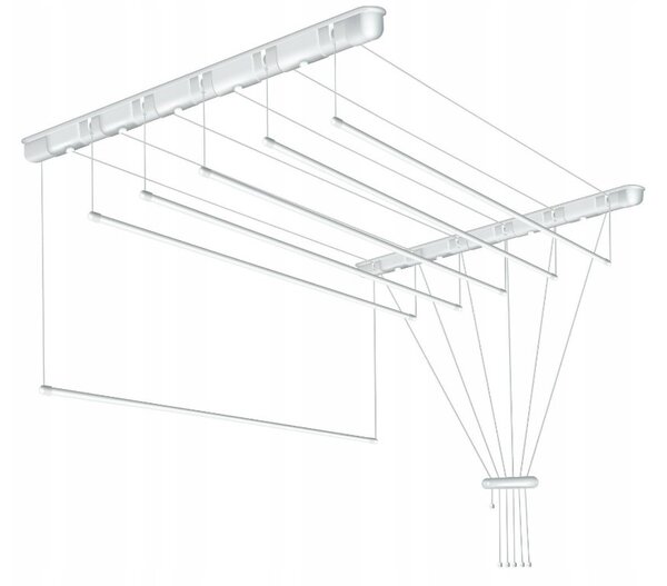 Erga Erga, stropní věšák na sušení prádla 5x170 cm, bílé, ERG-SEP-10SUSSUF5PP17