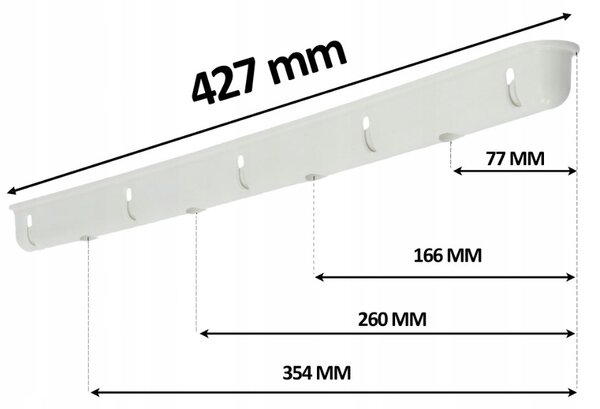 Erga Erga, stropní věšák na sušení prádla 5x100 cm, bílé, ERG-SEP-10SUSSUF5PP10