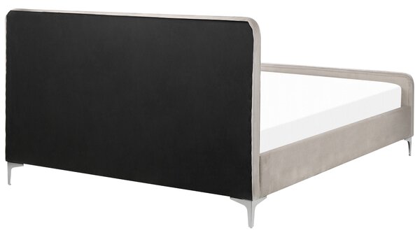 Postel Umělý samet LUNAN 160 x 200 cm Taupe