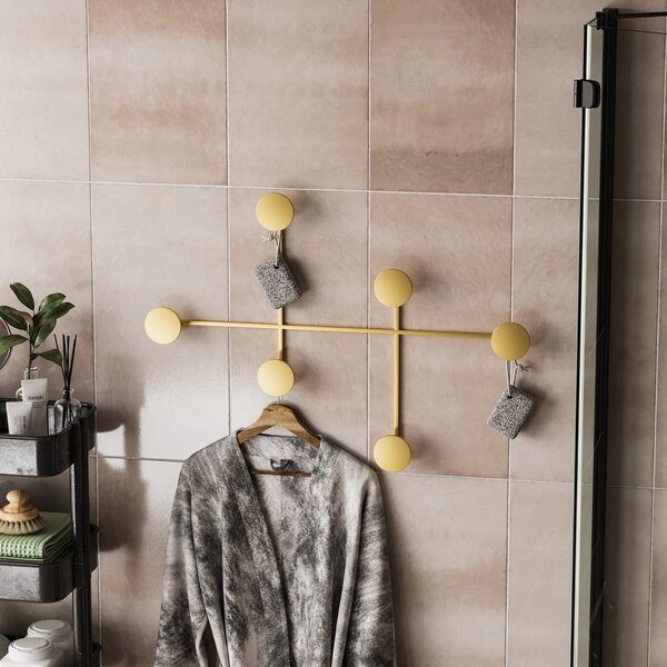 Kovový nástěnný věšák ve zlaté barvě Dama-A – Kalune Design