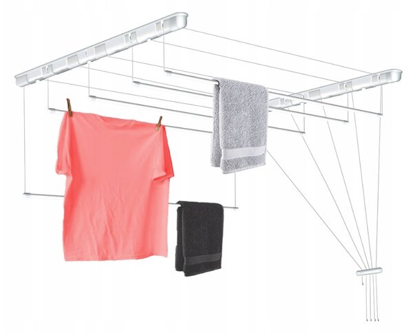 Erga Erga, stropní věšák na sušení prádla 5x170 cm, bílé, ERG-SEP-10SUSSUF5PP17