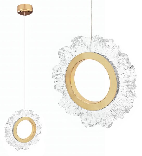 Toolight Toolight, LED závěsné osvětlení 21cm, 5W, 3000K, LHJ102-1CP, zlatá, OSW-60047