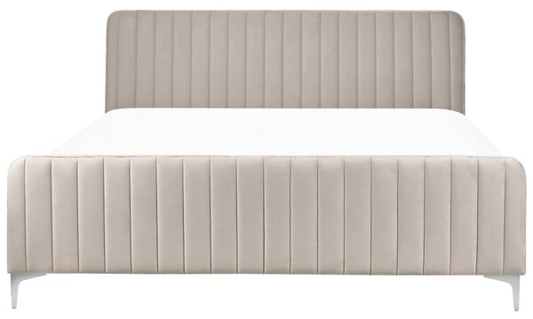 Postel Umělý samet LUNAN 180 x 200 cm Taupe