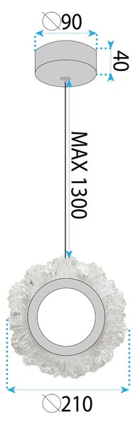Toolight Toolight, LED závěsné osvětlení 21cm, 5W, 3000K, LHJ102-1CP, zlatá, OSW-60047