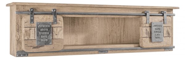 IRON Nástěnná police mango 130x25x35, bělená, lakovaná