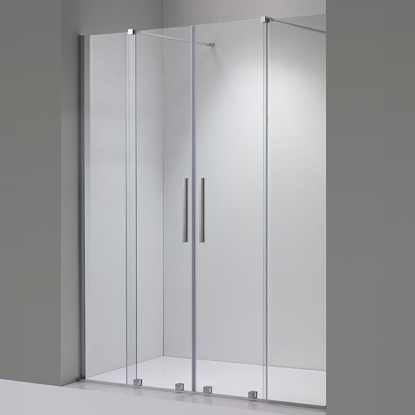 BPS-koupelny Posuvné sprchové dveře HYD-ATA-DUO 140 chrom/transparent pro instalaci do niky - bez vaničky