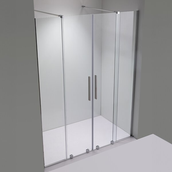 BPS-koupelny Posuvné sprchové dveře HYD-ATA-DUO 140 chrom/transparent pro instalaci do niky - bez vaničky