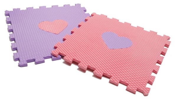 VYLEN Minideckfloor se srdíčkem Hnědý s bílým srdíčkem