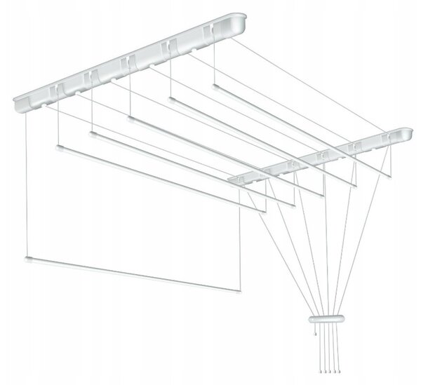 Erga Erga, stropní věšák na sušení prádla 7x130 cm, bílé, ERG-SEP-10SUSSUF1307P