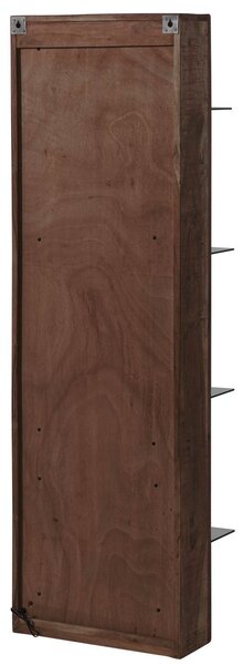 BARK Nástěnná police akácie 45x30x145, tmavě hnědá, lakovaná
