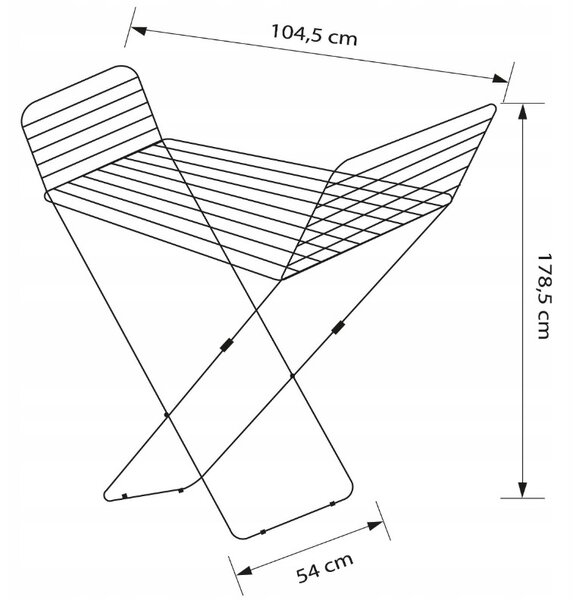 Erga Model 101, sušák na prádlo 177x54x91 cm, bílé, ERG-SEP-10SUSSTMOD101