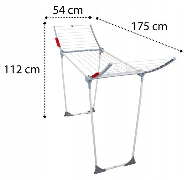Erga Model 305 Astra, sušák na prádlo 175x54x110 cm, bílá-šedá, ERG-SEP-10SUSSTOMO305